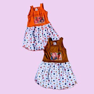 Combo of 2 Ethnic Summer Dresses for Girls – Embroidery & Polka Dot Charm